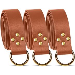 3Pcs Medieval Viking Nordic Belt Epee Renaissance Mens Knight Belt Leather O Ring Costume LARP Accessories