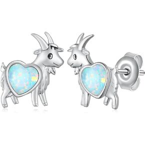 Goat Earrings 925 Sterling Silver Goat Stud Earrings Goat Gifts Goat Jewelry for Women Girls Goat Lovers