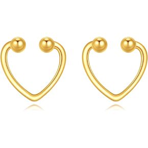 14k Real Gold Heart Stud Earrings for Women Star Cubic Zirconia Pearl Earrings Jewelry Mothers Day Birthday Gifts for Women Girls Girlfriend