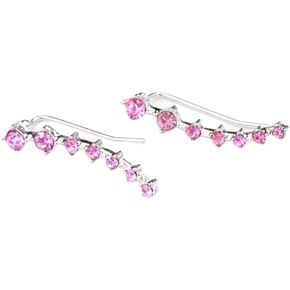 7 Crystals Ear Cuffs Crawler Earrings Sparkling Cluster Star Climbers Stud Earrings with Cubic Zirconia Cartilage Ear Wrap Piercing Earrings Classic Ear Climbers Earrings for Women