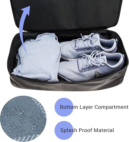 حقيبة سفر لعطلة نهاية الأسبوع من جيرونيك للنساء والرجال يمكن حملها طوال الليل مع حجرة للأحذية وأكمام للأمتعة - جلد الفهد in Kuwait