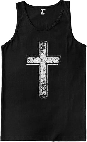 Distressed Cross - Religious Christian Christ Men's Tank Top in Saudi Arabia