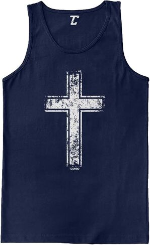 Distressed Cross - Religious Christian Christ Men's Tank Top in Saudi Arabia
