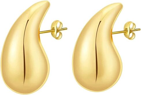 14K Gold Big Hoop Earrings For Women girl，Cubic Zirconia Stainless Steel Hoop Earrings，Classic Design Hypoallergenic Hoops Earrings 50MM in Kuwait