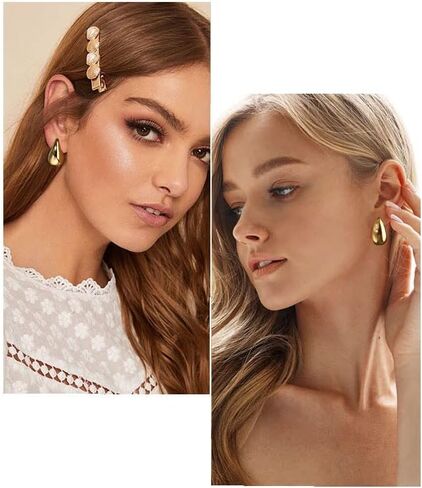 14K Gold Big Hoop Earrings For Women girl，Cubic Zirconia Stainless Steel Hoop Earrings，Classic Design Hypoallergenic Hoops Earrings 50MM in Kuwait