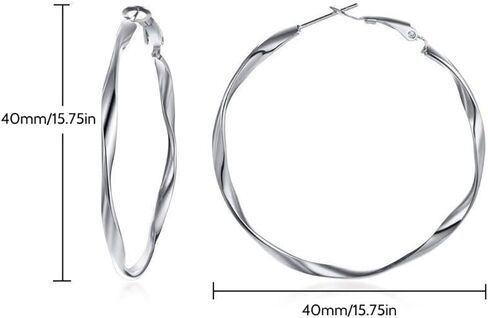 TIYHMNA Plated Twisted Round Lightweight Hoop Huggie Earrings for Women Girls - Gold and Silver Circle Earrings Jewelry for Gifts in Saudi Arabia