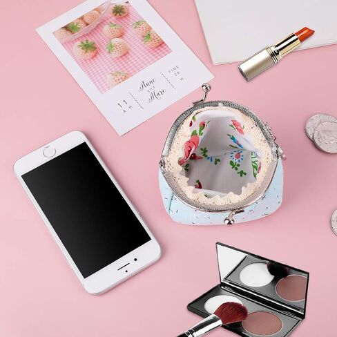 Oyachic محفظة صغيرة للعملات المعدنية خمر تغيير محفظة مخلب المحفظة قبلة قفل الحقيبة مع إغلاق المشبك هدية للفتيات النساء in Kuwait