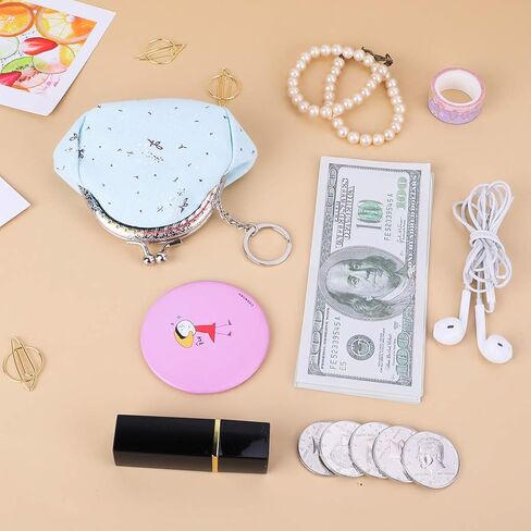 Oyachic محفظة صغيرة للعملات المعدنية خمر تغيير محفظة مخلب المحفظة قبلة قفل الحقيبة مع إغلاق المشبك هدية للفتيات النساء in Kuwait