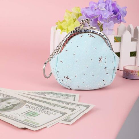 Oyachic محفظة صغيرة للعملات المعدنية خمر تغيير محفظة مخلب المحفظة قبلة قفل الحقيبة مع إغلاق المشبك هدية للفتيات النساء in Kuwait