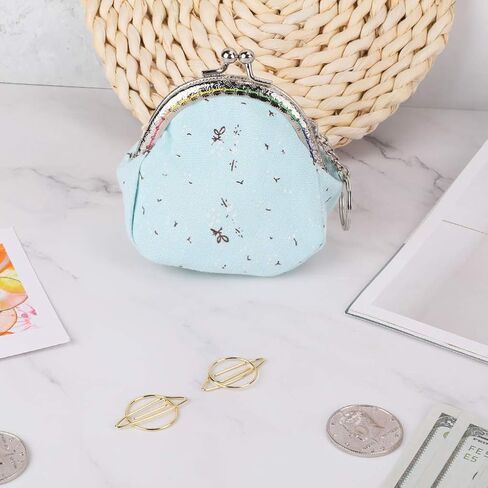 Oyachic محفظة صغيرة للعملات المعدنية خمر تغيير محفظة مخلب المحفظة قبلة قفل الحقيبة مع إغلاق المشبك هدية للفتيات النساء in Kuwait