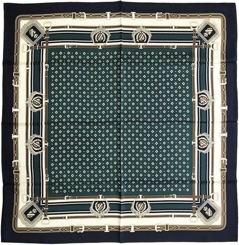 MARUYAMA Silk Scarf, ST889067 Coat of Arms, precision printed, 100% Silk, 35x35in, Brand Cased in Kuwait