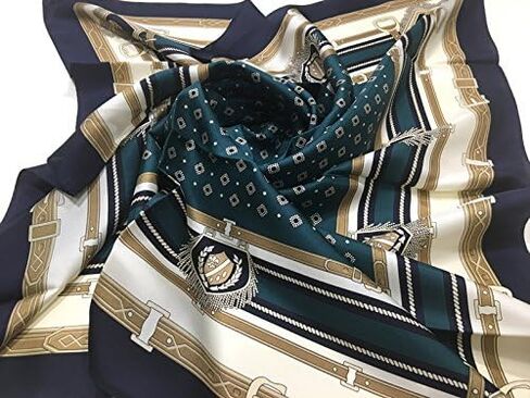 MARUYAMA Silk Scarf, ST889067 Coat of Arms, precision printed, 100% Silk, 35x35in, Brand Cased in Kuwait