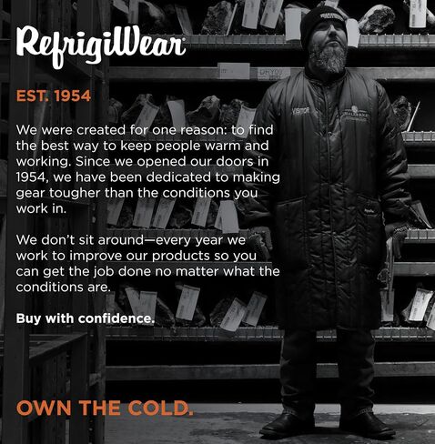 RefrigiWear Cooler Wear Frock Liner, Insulated Workwear, 10°F Comfort Rating in Saudi Arabia