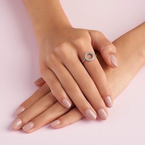 Pandora Jewelry Hearts of Pandora Halo Cubic Zirconia Ring in Sterling Silver in Saudi Arabia