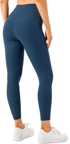 بنطال Lavento النسائي المطاطي مقاس 23 بوصة - بنطال يوجا متوسط ​​الارتفاع مع جيوب خلفية in Kuwait