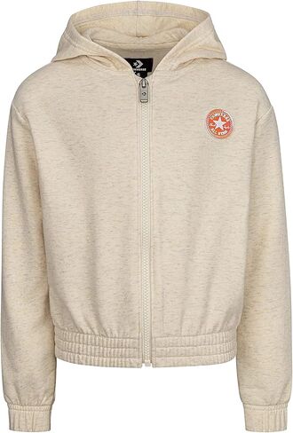 Converse Girl's Drop Shoulder Full Zip Hoodie (Big Kids) in Saudi Arabia