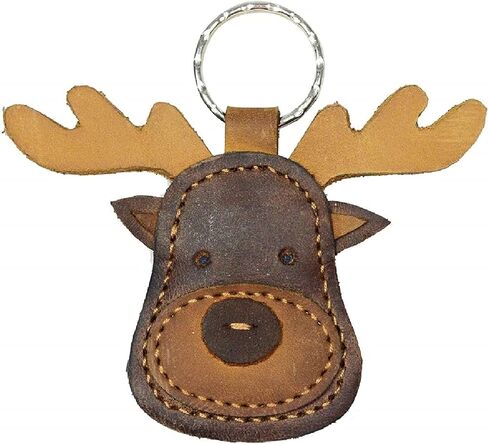 Hide & Drink, Leather Moose Keychain/Stuffed Animal Ornament/Wildlife/Cute Keychain, Handmade Includes 101 Year Warranty :: Bourbon Brown in Saudi Arabia