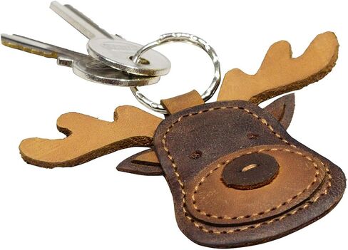 Hide & Drink, Leather Moose Keychain/Stuffed Animal Ornament/Wildlife/Cute Keychain, Handmade Includes 101 Year Warranty :: Bourbon Brown in Saudi Arabia