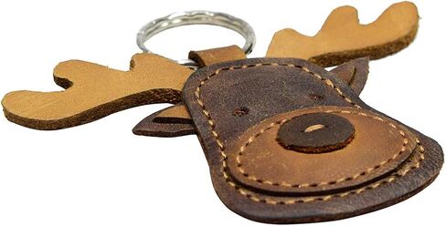 Hide & Drink, Leather Moose Keychain/Stuffed Animal Ornament/Wildlife/Cute Keychain, Handmade Includes 101 Year Warranty :: Bourbon Brown in Saudi Arabia