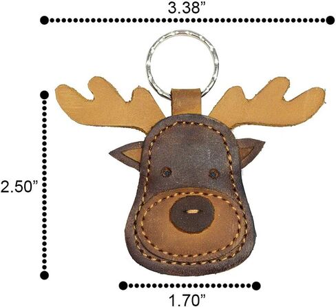 Hide & Drink, Leather Moose Keychain/Stuffed Animal Ornament/Wildlife/Cute Keychain, Handmade Includes 101 Year Warranty :: Bourbon Brown in Saudi Arabia