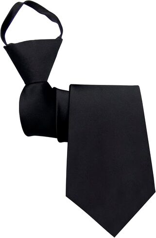 Mantieqingway Mens Black Tie, 20inchs Adjustable Pre-tied Neckties 3.15'' Pure Ties for Men Women Graduation School Uniforms in Saudi Arabia