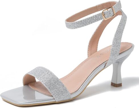 Women's Kitten Heels Sandals Ankle Strap Square Open Toe Summer Party Dress Wedding Dance Shoes in Saudi Arabia
