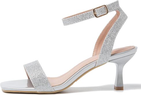 Women's Kitten Heels Sandals Ankle Strap Square Open Toe Summer Party Dress Wedding Dance Shoes in Saudi Arabia