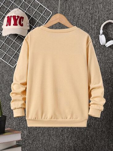 سترة COZYEASE للأولاد بأكمام طويلة ورقبة مستديرة وفضفاضة كاجوال وكتف منسدل وملابس خريفية in Saudi Arabia