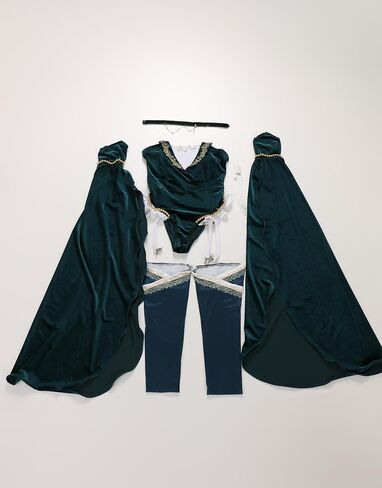 Women Medieval One Piece Bodysuit Top Corset Velvet Leotard Costume with Stockings Choker Halloween in Saudi Arabia