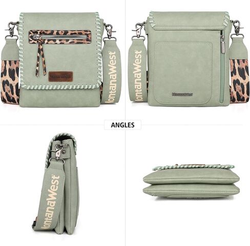 Montana West Crossbody Bags for Women with Dual Compartments Western Crossbody Purse With Leopard Print Guitar Strap in Saudi Arabia