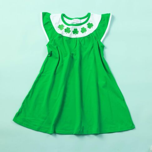 فستان HH Family Girls St Patricks Day Oufit Clover Green للأطفال من عمر 4 إلى 12 عامًا in Kuwait