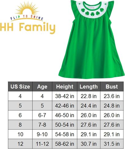 فستان HH Family Girls St Patricks Day Oufit Clover Green للأطفال من عمر 4 إلى 12 عامًا in Kuwait