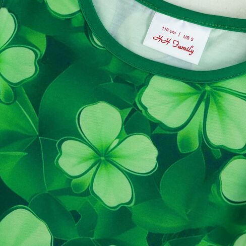 فستان HH Family Girls St Patricks Day Oufit Clover Green للأطفال من عمر 4 إلى 12 عامًا in Saudi Arabia