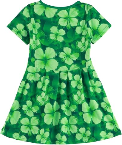 فستان HH Family Girls St Patricks Day Oufit Clover Green للأطفال من عمر 4 إلى 12 عامًا in Saudi Arabia