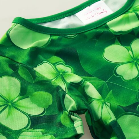 فستان HH Family Girls St Patricks Day Oufit Clover Green للأطفال من عمر 4 إلى 12 عامًا in Saudi Arabia
