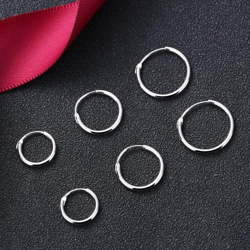 Amy & Annette Sterling Silver Hoop Earrings - Minimalist jewelry Great Gift for Every Occasion - (Set of 3 Sizes) in Saudi Arabia