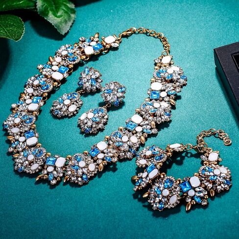 Flyonce Big Chunky Statement Necklace Set for Women Fashion Costume Jewelry Vintaged Style in Saudi Arabia