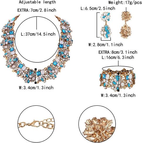 Flyonce Big Chunky Statement Necklace Set for Women Fashion Costume Jewelry Vintaged Style in Saudi Arabia
