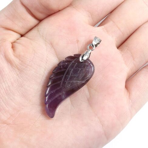Top Plaza Reiki Healing Crystal Quartz Gemstones Jewelry Angel Wings Carved Stone Pendant Necklace Tree Of Life Charm Stretch Bracelet Set in Kuwait