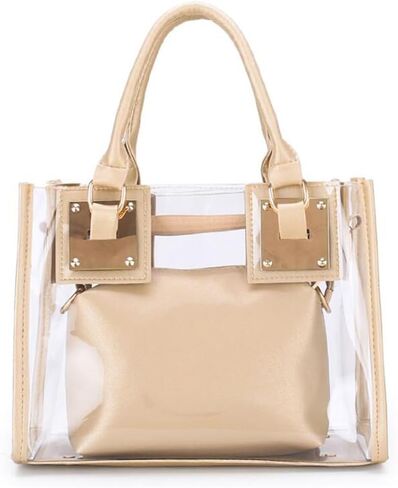 Women Small Jelly Purse and Handbag 2pcs Transparent Top Handle Shoulder Bags Satchel in Saudi Arabia