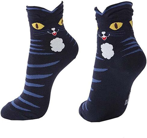 اوكي اوكي جوارب هدية للنساء - شخصية كرتونية فنية على شكل قطة وكلب | هدايا الكريسماس للنساء in Kuwait