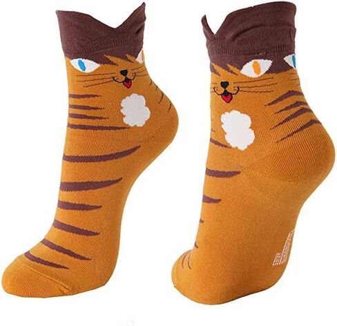 اوكي اوكي جوارب هدية للنساء - شخصية كرتونية فنية على شكل قطة وكلب | هدايا الكريسماس للنساء in Kuwait
