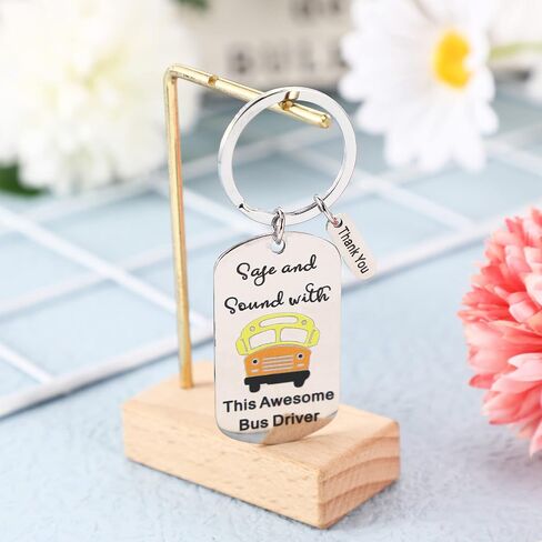 Cunno 6 Pcs Bus Driver Appreciation Gifts School Bus Driver Gifts Stainless Steel School Bus Keychain Thank You Gift for Truck Driver Birthday Retirement Leaving Thanksgiving Stocking Stuffer in Saudi Arabia