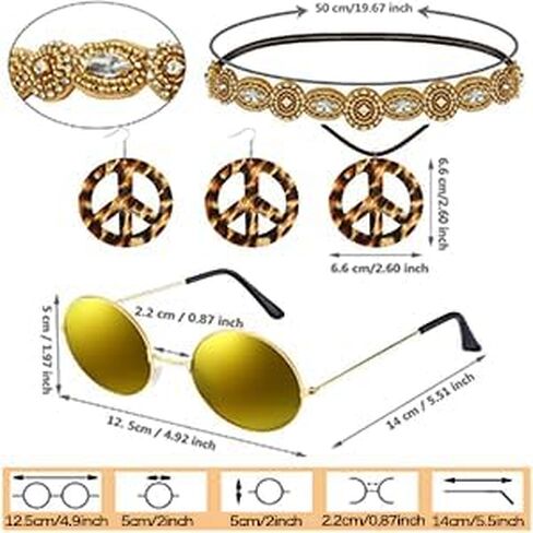 ShiChextasy Women's Light Leather Suit Set for 70's Peace Mark Item Tassel Vest 7 Piece in Saudi Arabia