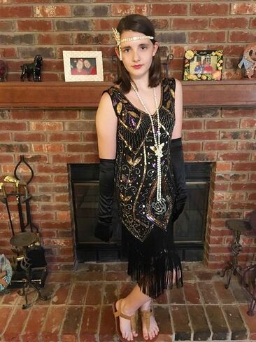 Metme Women's 1920s Flapper Dress Sequins Art Deco Fringed Sleeveless Gatsby Dress in Saudi Arabia