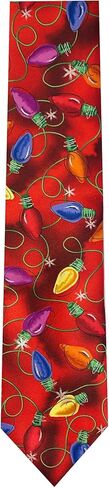 Jerry Garcia Men's Merry Christmas Collection Light Bulbs Another Butterfly Artwork Red Regular Length Neck Tie, Regular - 58 inch in Saudi Arabia