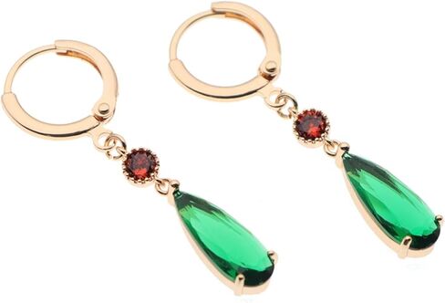 Howl's Earrings 18K Gold Castle Moving Earrings Huggie Hoop Earrings Jewelry Green Drop Dangle Earrings Cosplay Anime Gift for Women Men in Saudi Arabia