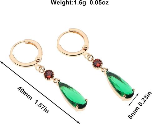 Howl's Earrings 18K Gold Castle Moving Earrings Huggie Hoop Earrings Jewelry Green Drop Dangle Earrings Cosplay Anime Gift for Women Men in Saudi Arabia