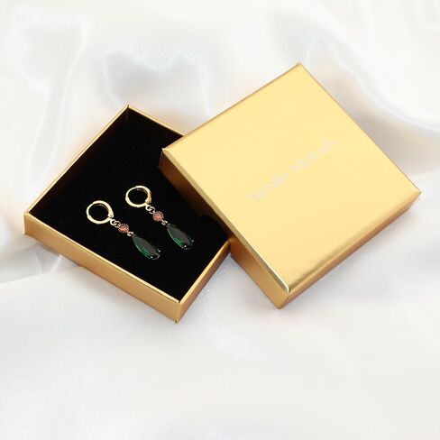 Howl's Earrings 18K Gold Castle Moving Earrings Huggie Hoop Earrings Jewelry Green Drop Dangle Earrings Cosplay Anime Gift for Women Men in Saudi Arabia