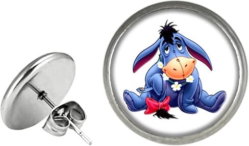 أقراط Winni Pooh Eeyore، حلق معدني كرتوني أنيمي، هدايا الأفلام التلفزيونية للنساء والرجال والفتيات والفتيان in Kuwait